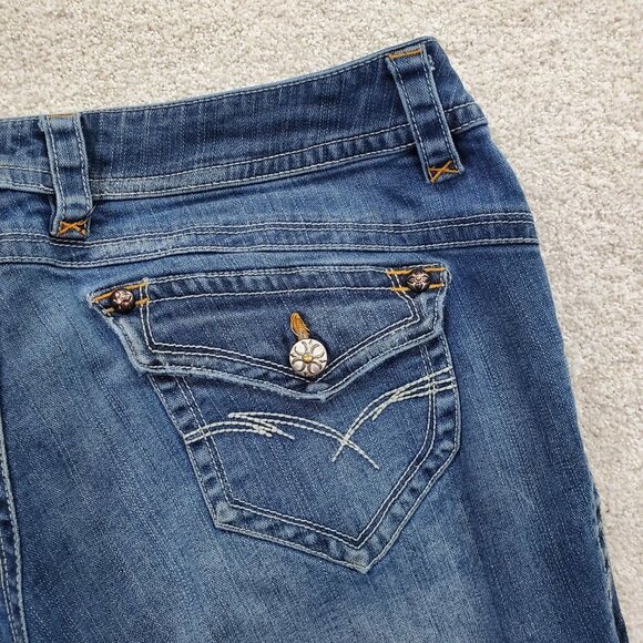 Venezia Womens Bootcut Denim Jeans Sz 20 Mid Rise Medium Wash Stretch Blue Pants - Picture 7 of 12